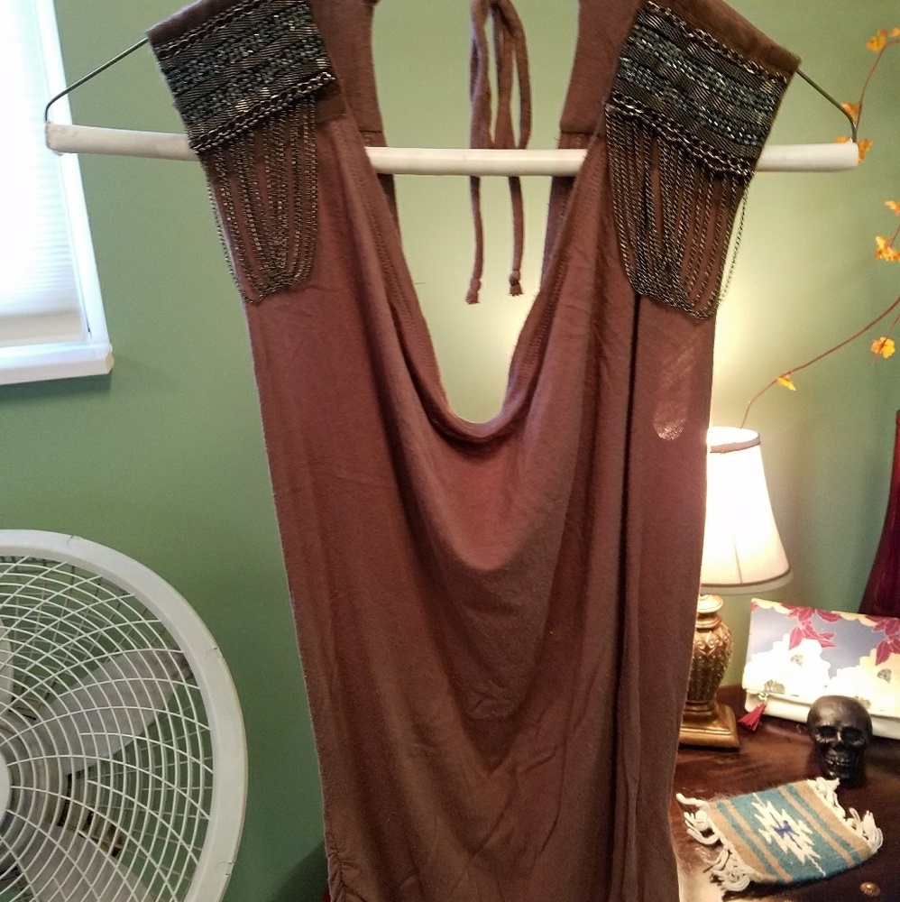 Low cut top with bling